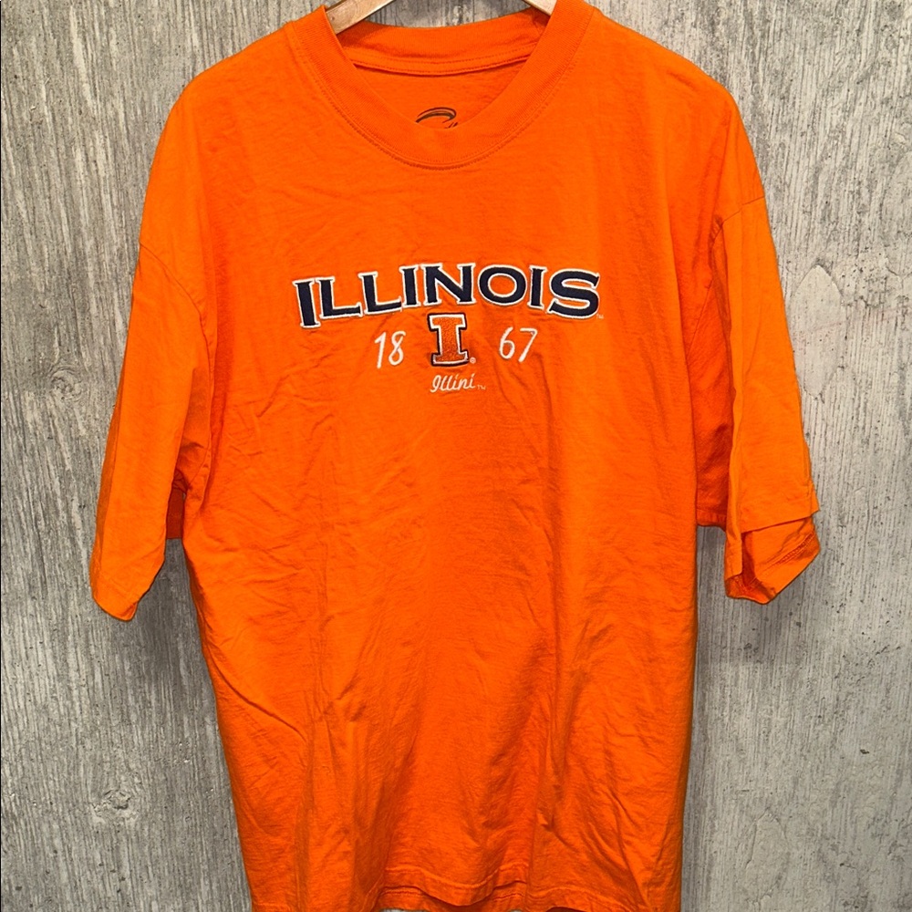 University of Illinois 1867 Orange Embroidered Graphic Short Sleeve Tee XXL